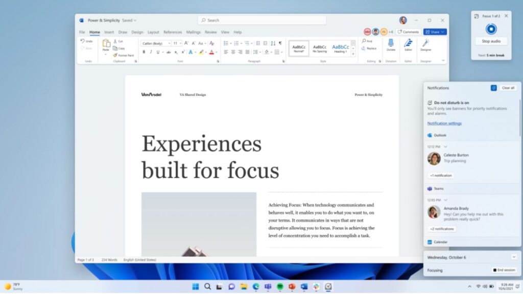 Windows 11 focus session | Infinity Group